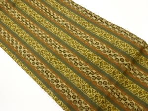 縞に花・七宝模様織出し名古屋帯